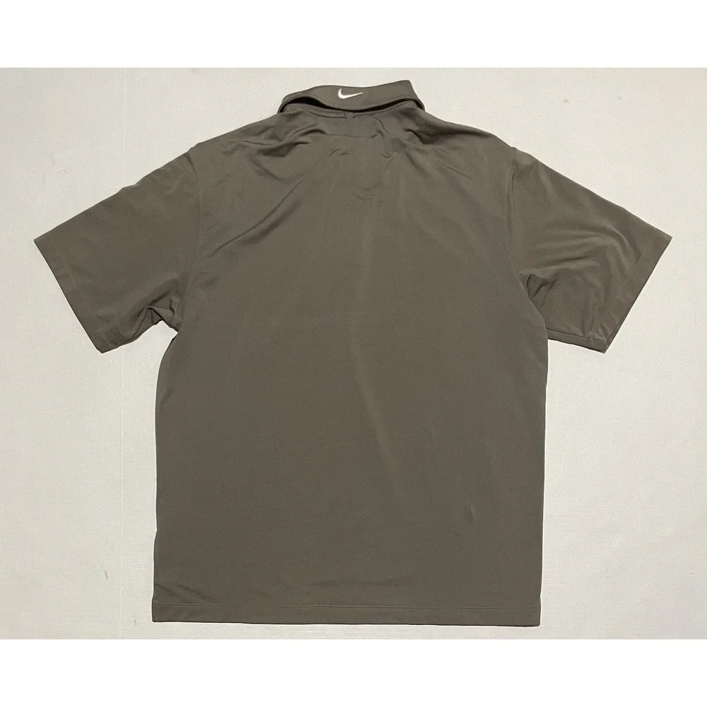 Nike Dri‎ Fit Short Sleeve Size Large Polo Brown Men's Performance Lightweight